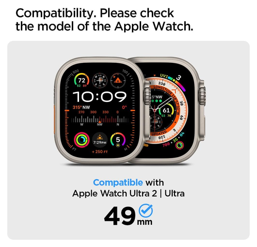 Spigen Glas.tR Slim Pro - Apple Watch Ultra (2) Screen Protector - Titanium afbeelding 2