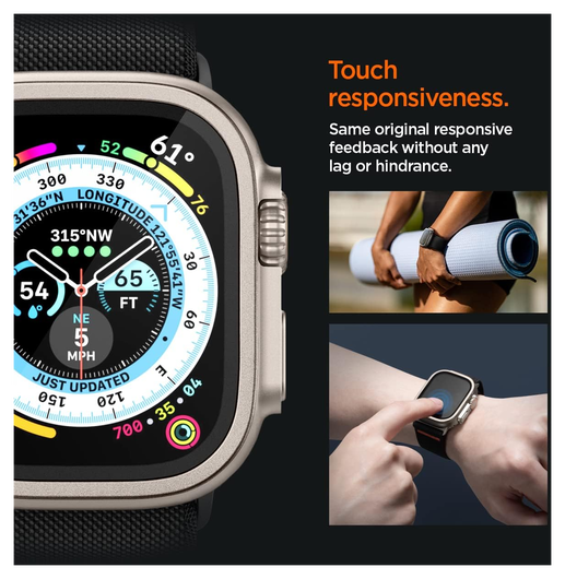 Spigen Glas.tR Slim Pro - Apple Watch Ultra (2) Screen Protector - Titanium afbeelding 3
