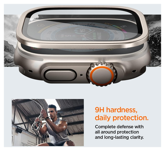 Spigen Glas.tR Slim Pro - Apple Watch Ultra (2) Screen Protector - Titanium afbeelding 7