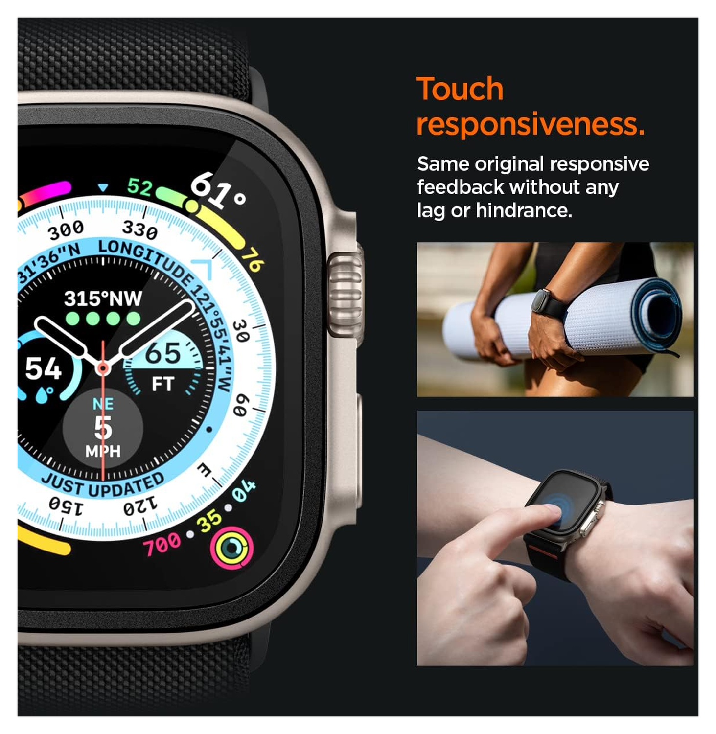 Spigen Glas.tR Slim Pro - Apple Watch Ultra (2) Screen Protector - Zwart afbeelding 3