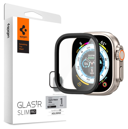 Spigen Glas.tR Slim Pro - Apple Watch Ultra (2) Screen Protector - Zwart afbeelding 1