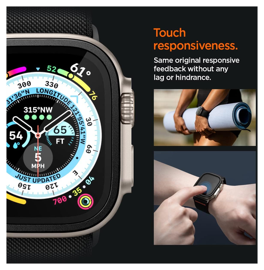 Spigen Glas.tR Slim Pro - Apple Watch Ultra (2) Screen Protector - Zwart afbeelding 3