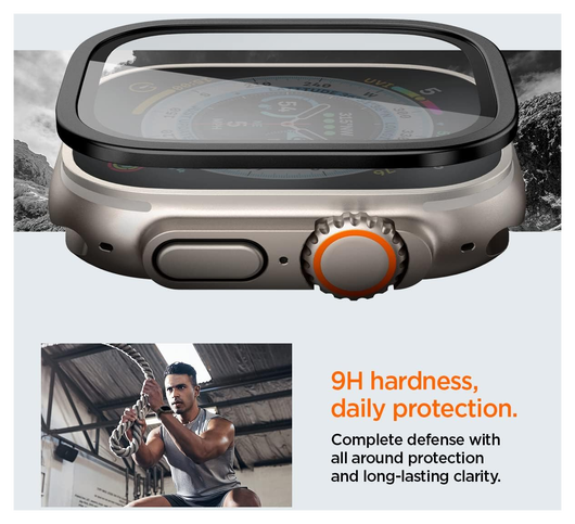Spigen Glas.tR Slim Pro - Apple Watch Ultra (2) Screen Protector - Zwart afbeelding 6