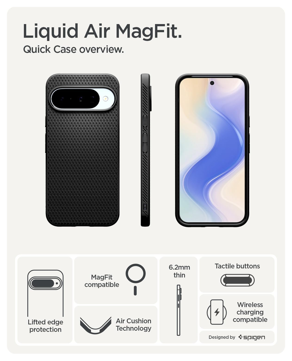 Spigen Liquid Air MagFit Google Pixel 10 / 10 Pro Hoesje MagSafe Groen afbeelding 3