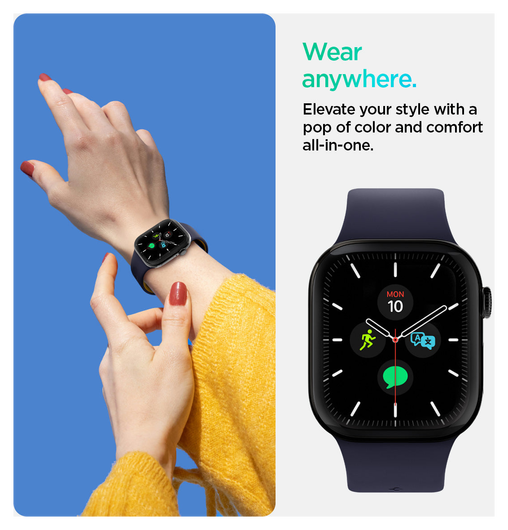 Spigen - Apple Watch 1-10/SE/Ultra Bandje - 49/46/45/44/42MM Bandje - Blauw afbeelding 4