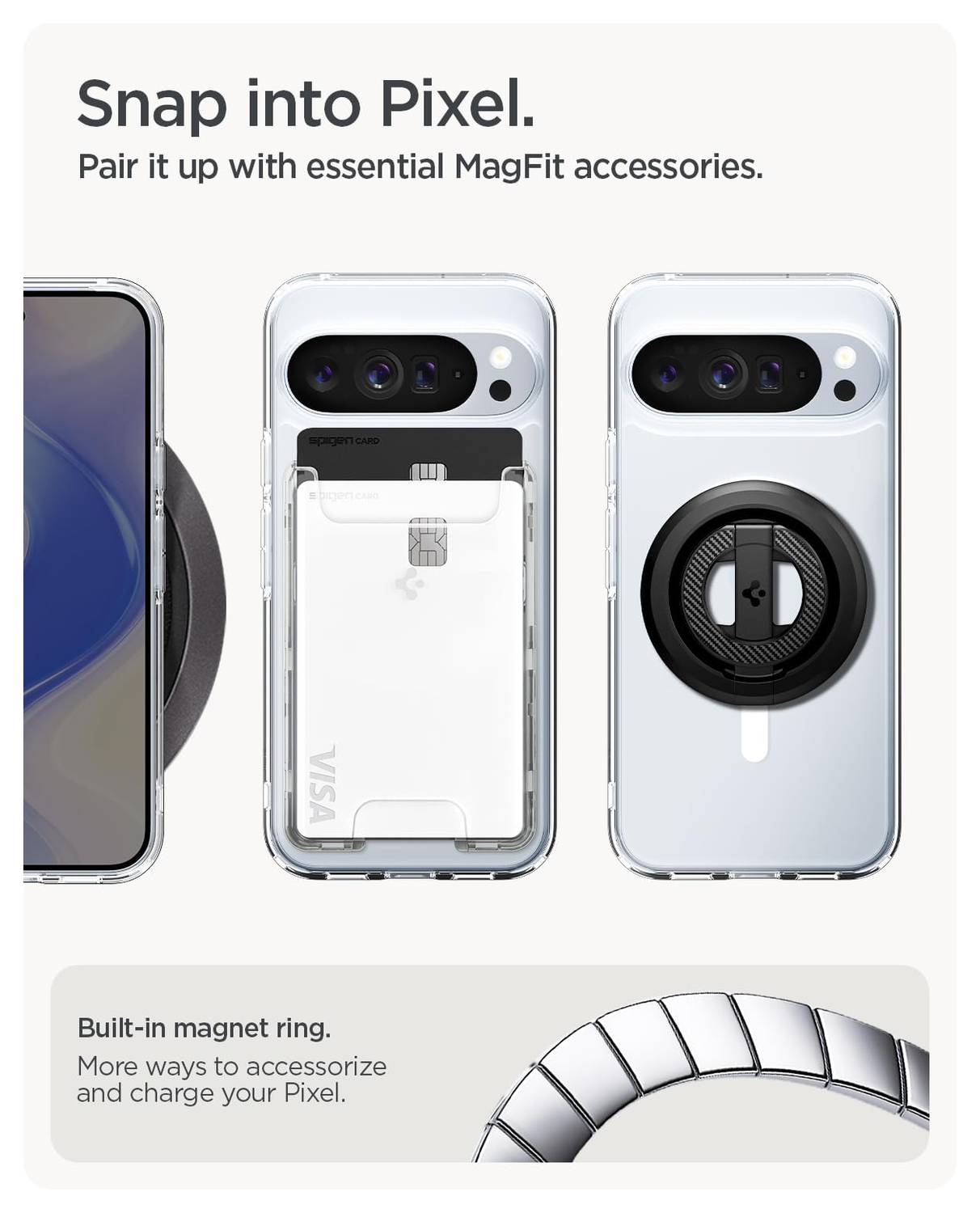 Spigen Ultra Hybrid MagFit Google Pixel 10 / 10 Pro Hoesje MagSafe Clear Wit afbeelding 9