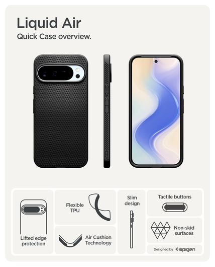 Spigen Liquid Air Google Pixel 10 / 10 Pro Hoesje Back Cover Matte Zwart afbeelding 4
