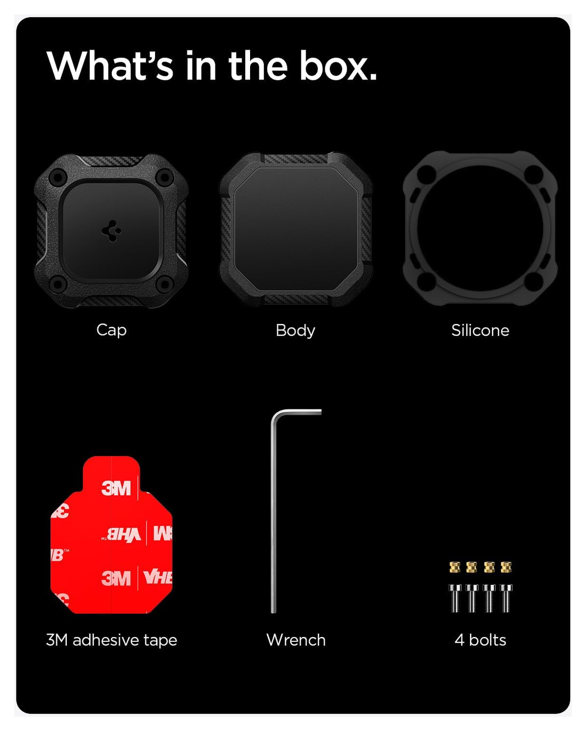 Spigen Tough Armor IP AirTag Hoesje Waterdicht Case met 3M Tape Zwart afbeelding 7