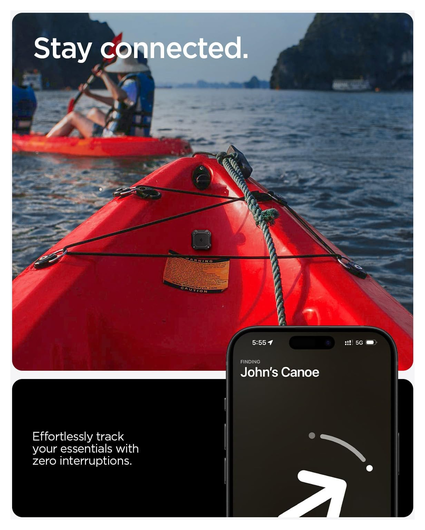 Spigen Tough Armor IP AirTag Hoesje Waterdicht Case met 3M Tape Zwart afbeelding 3