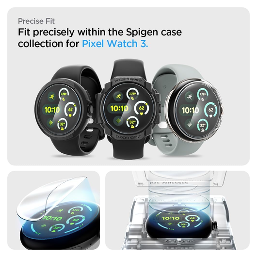 Spigen Eliteshield EZ Fit - Google Pixel Watch 4/3 41MM Screen Protector 2-Pack afbeelding 7