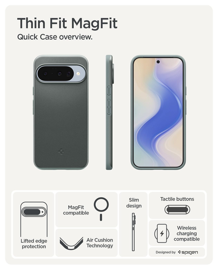 Spigen Thin Fit MagFit Google Pixel 10 / 10 Pro Hoesje MagSafe Back Cover Groen afbeelding 8
