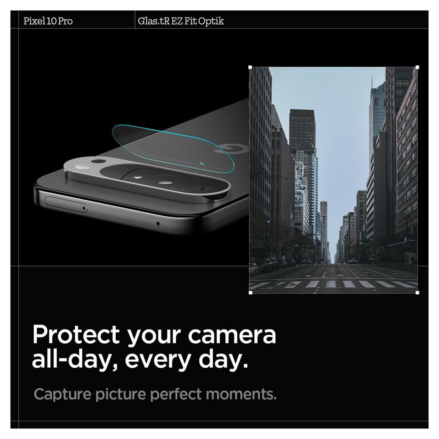 Spigen EZ Fit Optik Pro Google Pixel 10 Pro Camera Lens Protector Clear (2-Pack) afbeelding 6
