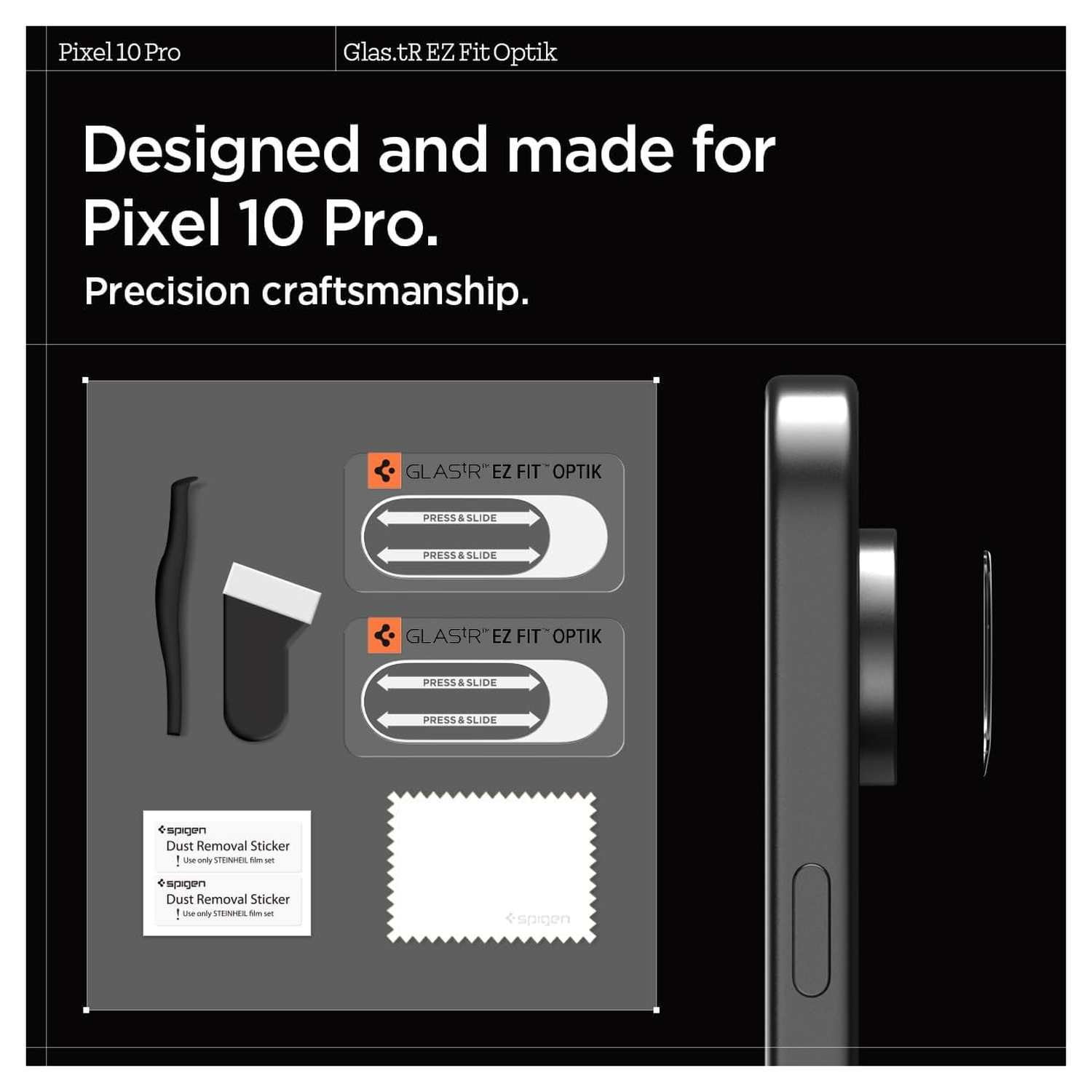 Spigen EZ Fit Optik Pro Google Pixel 10 Pro Camera Lens Protector Clear (2-Pack) afbeelding 7