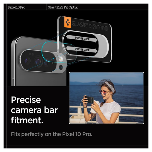Spigen EZ Fit Optik Pro Google Pixel 10 Pro Camera Lens Protector Clear (2-Pack) afbeelding 5