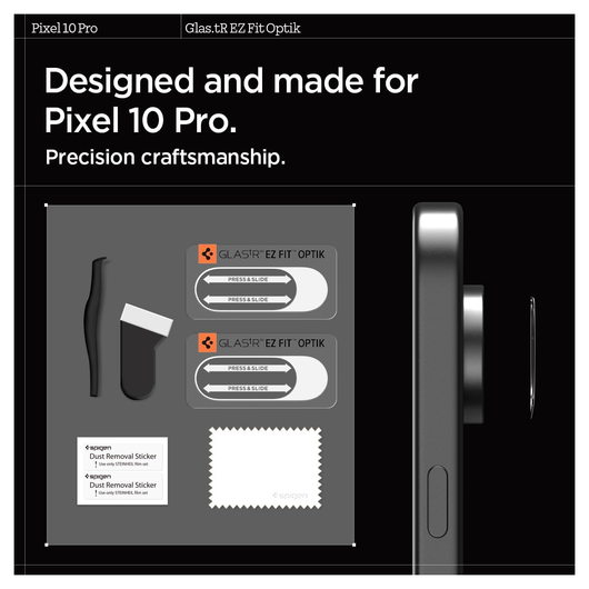 Spigen EZ Fit Optik Pro Google Pixel 10 Pro Camera Lens Protector Clear (2-Pack) afbeelding 7