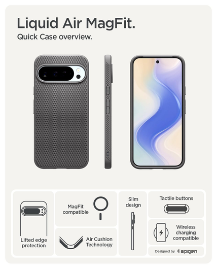 Spigen Liquid Air MagFit Google Pixel 10 Pro XL Hoesje MagSafe Back Cover Grijs afbeelding 3