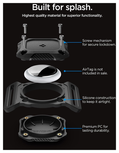 Spigen Pet Collar AirTag Hoesje voor Huisdieren Halsband Hond/Kat Zwart afbeelding 3