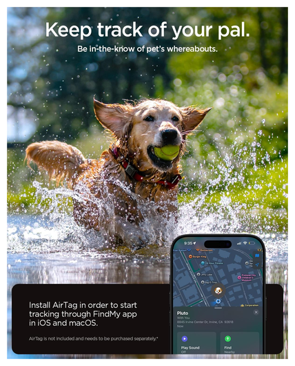 Spigen Pet Collar AirTag Hoesje voor Huisdieren Halsband Hond/Kat Zwart afbeelding 7