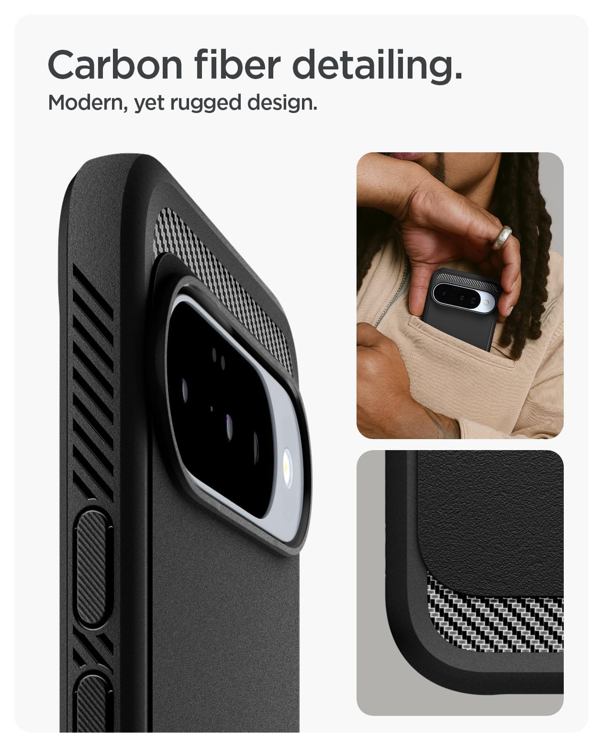 Spigen Rugged Armor MagFit Google Pixel 10 / 10 Pro Hoesje MagSafe Matte Zwart afbeelding 3