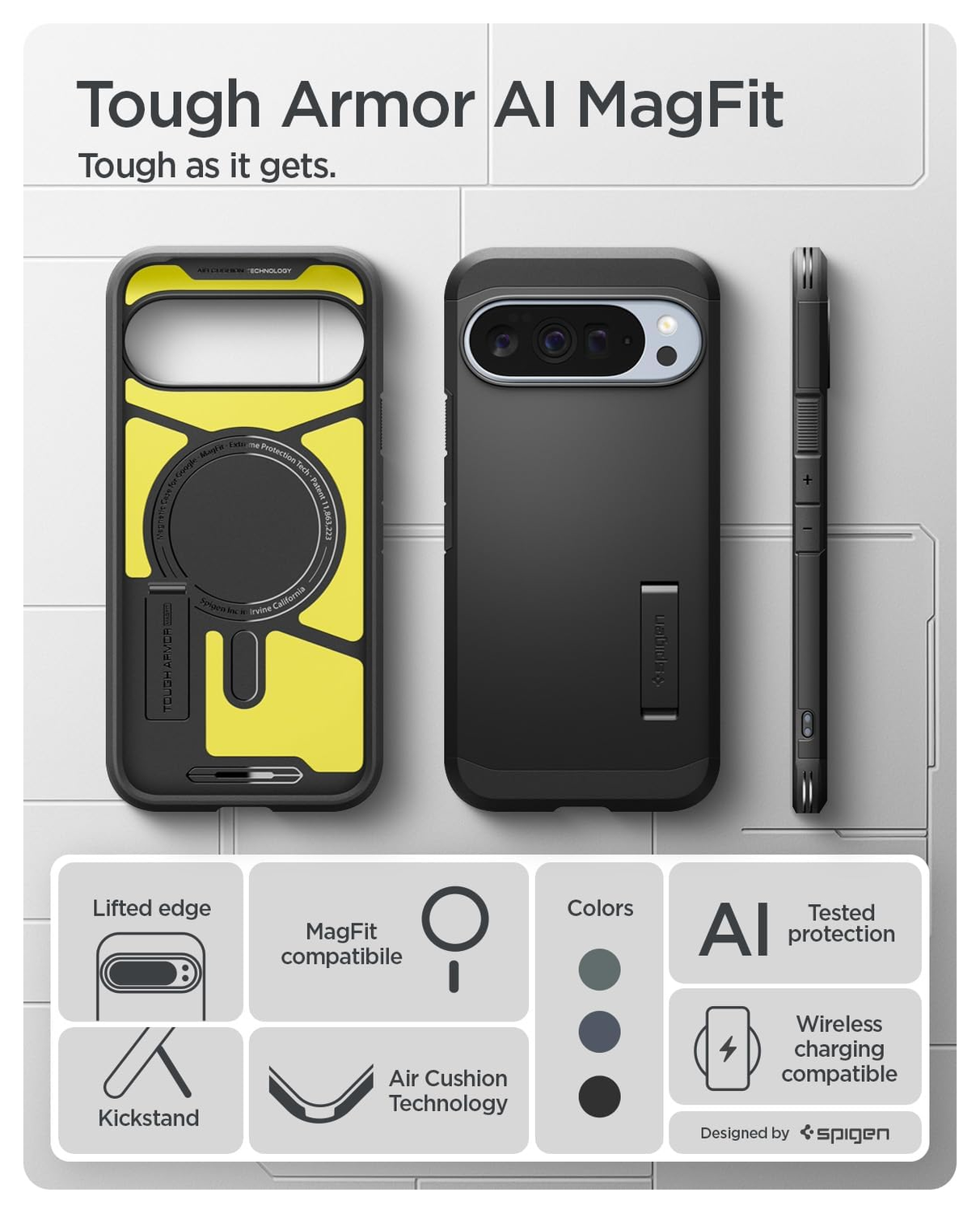 Spigen Tough Armor Google Pixel 10 Pro XL Hoesje MagSafe Back Cover Zwart afbeelding 4