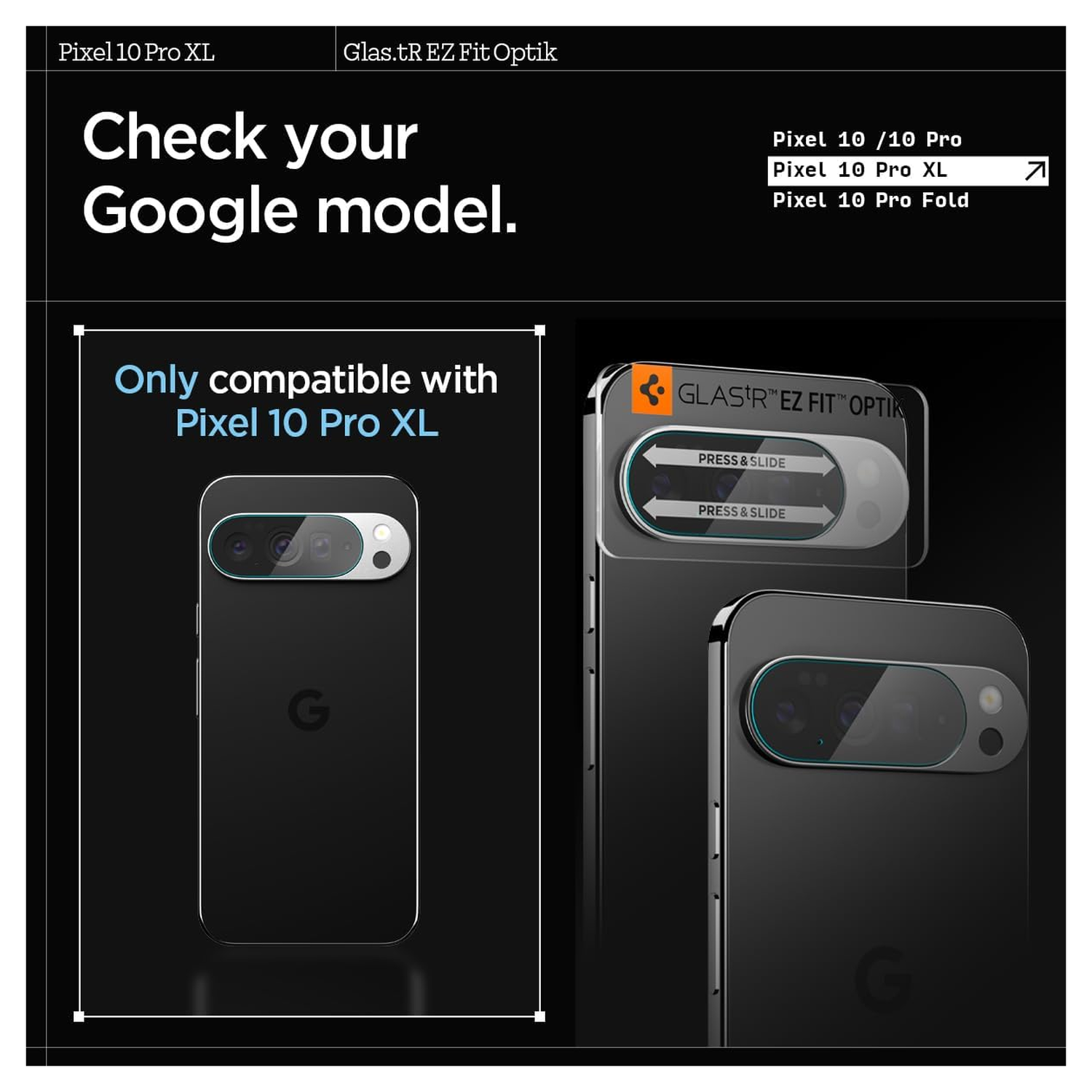 Spigen EZ Fit Optik Pro Google Pixel 10 Pro XL Camera Protector Clear (2-Pack) afbeelding 7