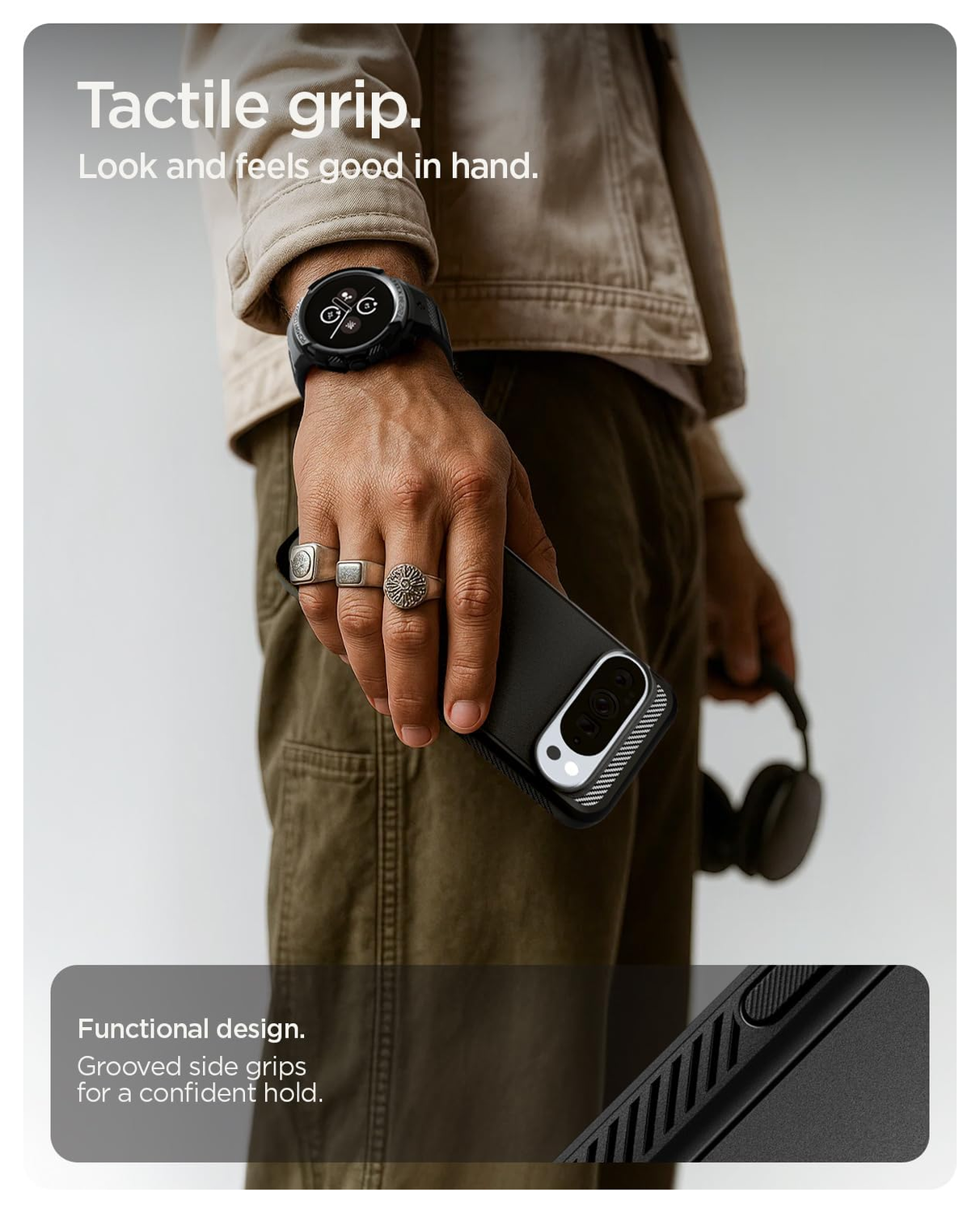 Spigen Rugged Armor MagFit Google Pixel 10 Pro XL Hoesje MagSafe Matte Zwart afbeelding 7