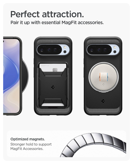 Spigen Rugged Armor MagFit Google Pixel 10 Pro XL Hoesje MagSafe Matte Zwart afbeelding 5