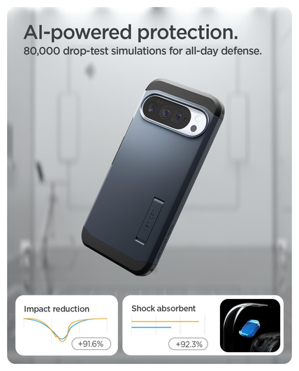 Spigen Tough Armor Google Pixel 10 Pro XL Hoesje MagSafe Back Cover Metal Slate afbeelding 5