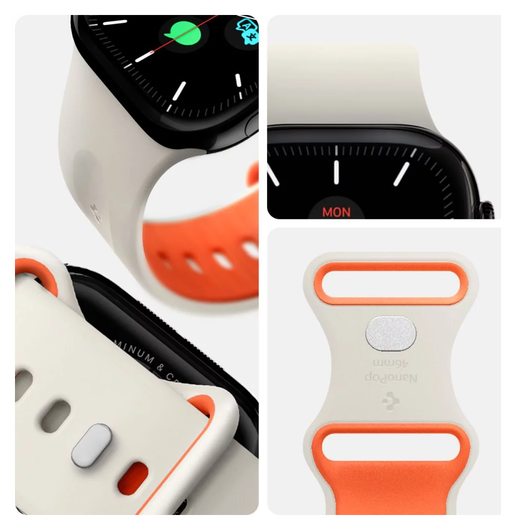 Spigen - Apple Watch 1-10/SE/Ultra Bandje - 49/46/45/44/42MM Bandje - Beige afbeelding 6