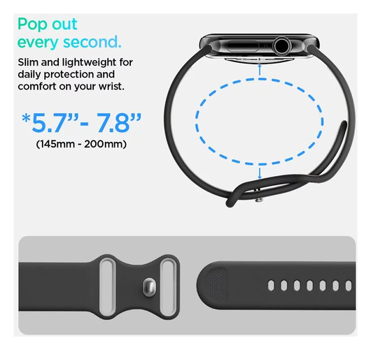 Spigen - Apple Watch 1-10/SE/Ultra Bandje - 49/46/45/44/42MM Bandje - Zwart afbeelding 5