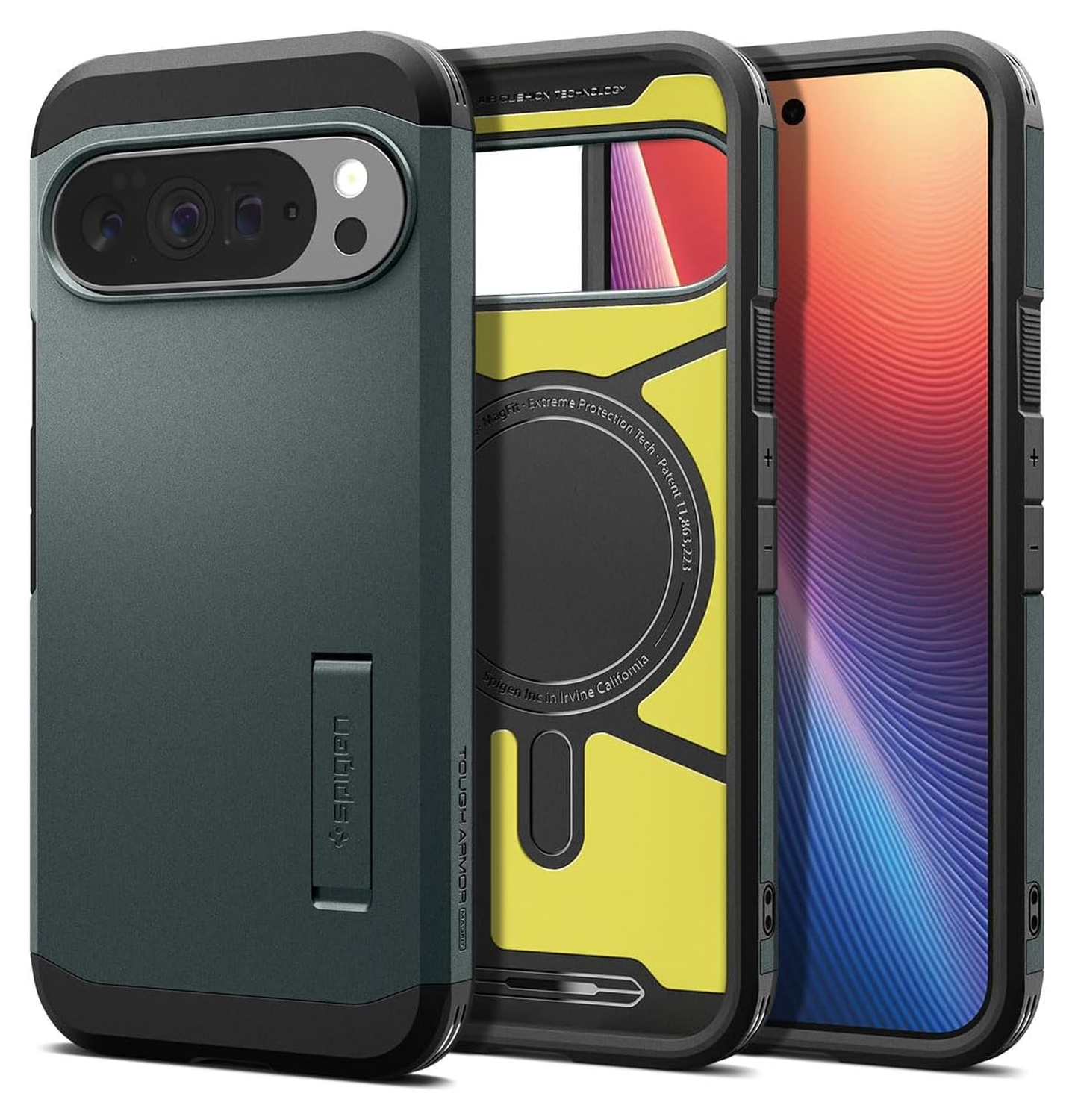 Spigen Tough Armor Google Pixel 10 Pro XL Hoesje MagSafe Back Cover Groen afbeelding 1