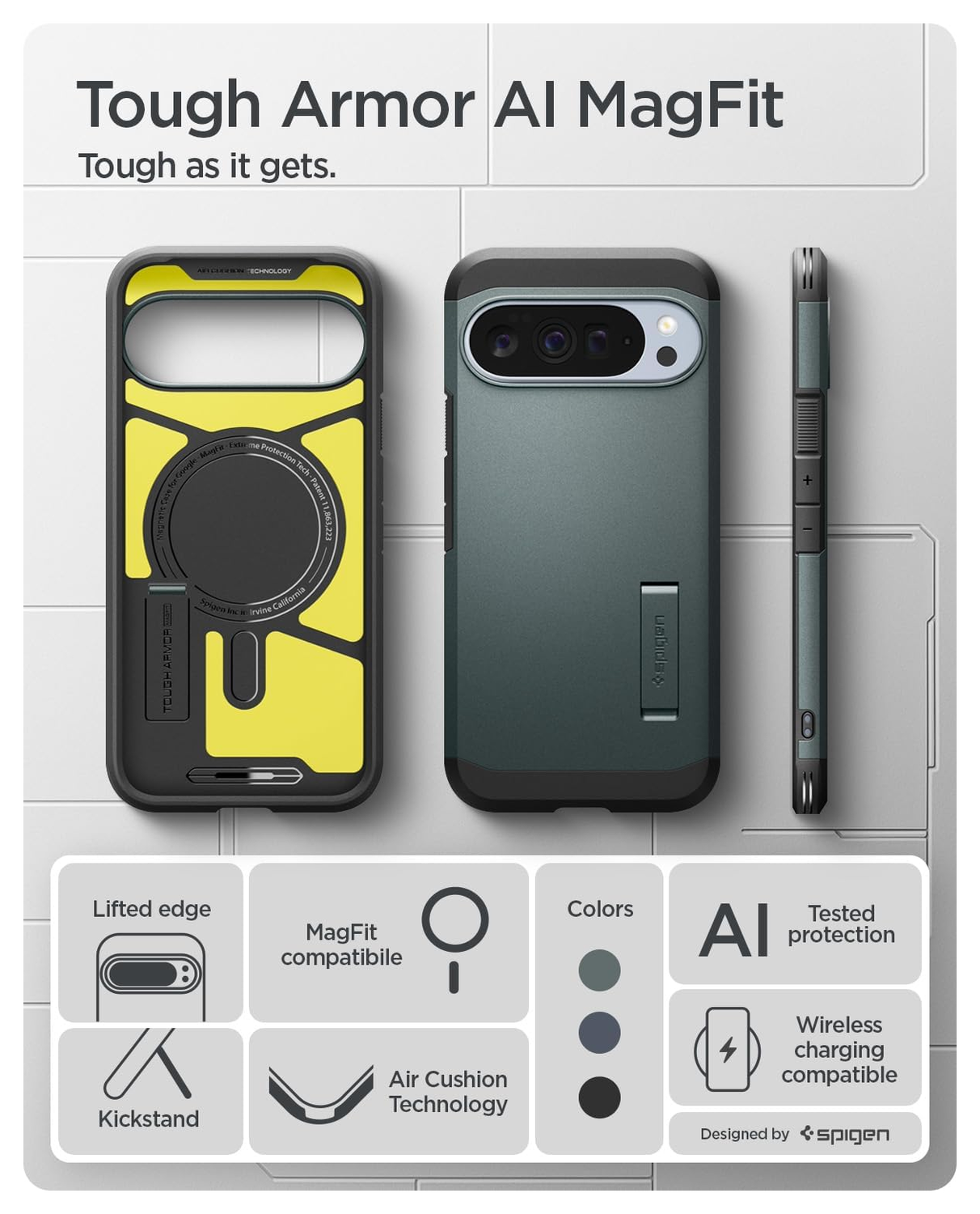 Spigen Tough Armor Google Pixel 10 Pro XL Hoesje MagSafe Back Cover Groen afbeelding 8
