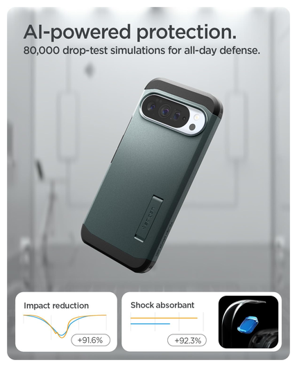 Spigen Tough Armor Google Pixel 10 Pro XL Hoesje MagSafe Back Cover Groen afbeelding 3