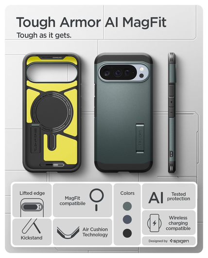 Spigen Tough Armor Google Pixel 10 Pro XL Hoesje MagSafe Back Cover Groen afbeelding 8