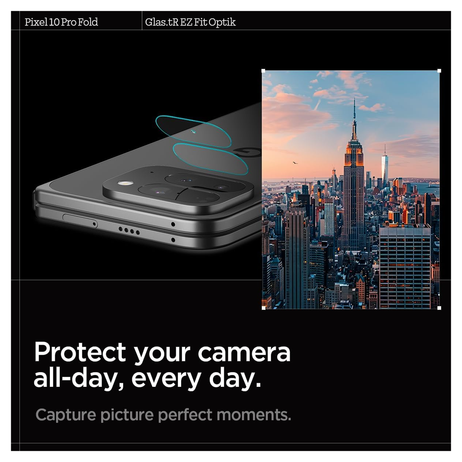 Spigen EZ Fit Google Pixel 10 Pro Fold Camera Lens Protector Clear (2-Pack) afbeelding 4