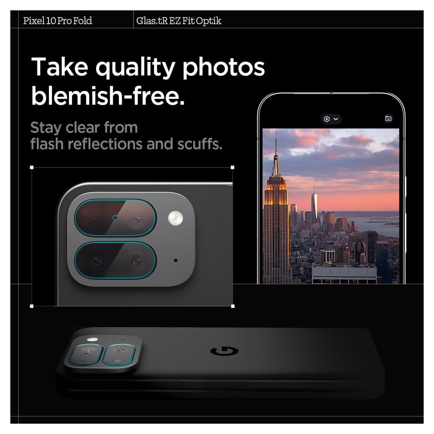 Spigen EZ Fit Google Pixel 10 Pro Fold Camera Lens Protector Clear (2-Pack) afbeelding 6