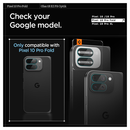 Spigen EZ Fit Google Pixel 10 Pro Fold Camera Lens Protector Clear (2-Pack) afbeelding 2