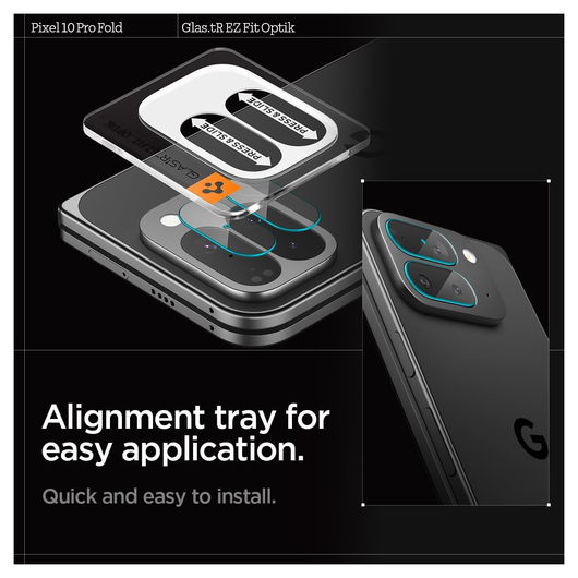 Spigen EZ Fit Google Pixel 10 Pro Fold Camera Lens Protector Clear (2-Pack) afbeelding 3