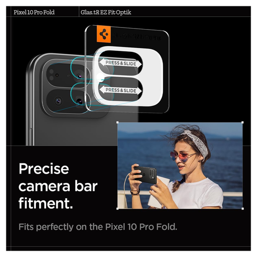 Spigen EZ Fit Google Pixel 10 Pro Fold Camera Lens Protector Clear (2-Pack) afbeelding 5