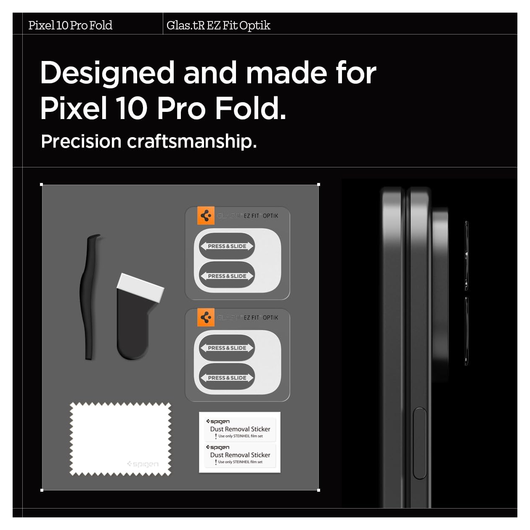 Spigen EZ Fit Google Pixel 10 Pro Fold Camera Lens Protector Clear (2-Pack) afbeelding 7