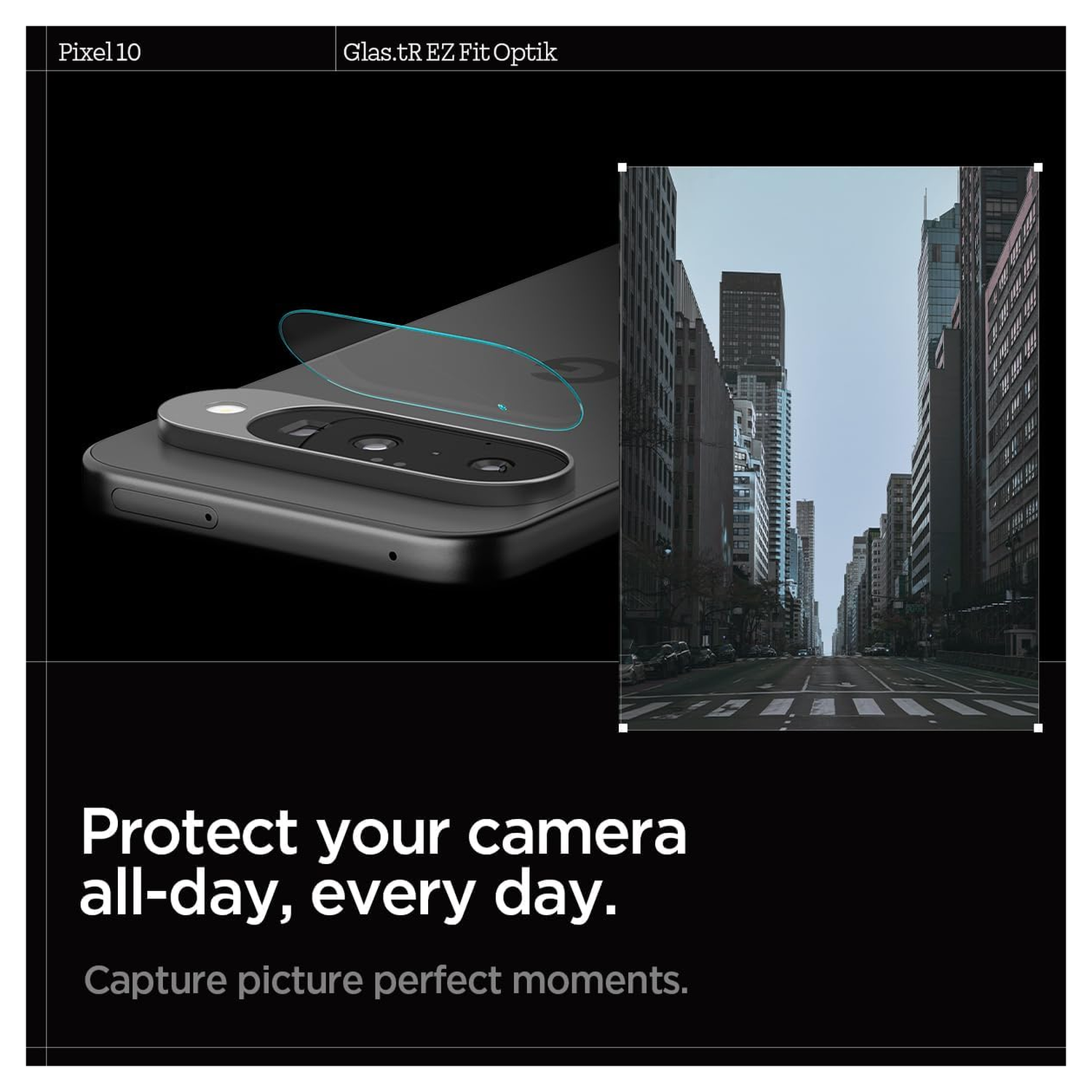 Spigen EZ Fit Optik Pro Google Pixel 10 Camera Lens Protector Clear (2-Pack) afbeelding 3