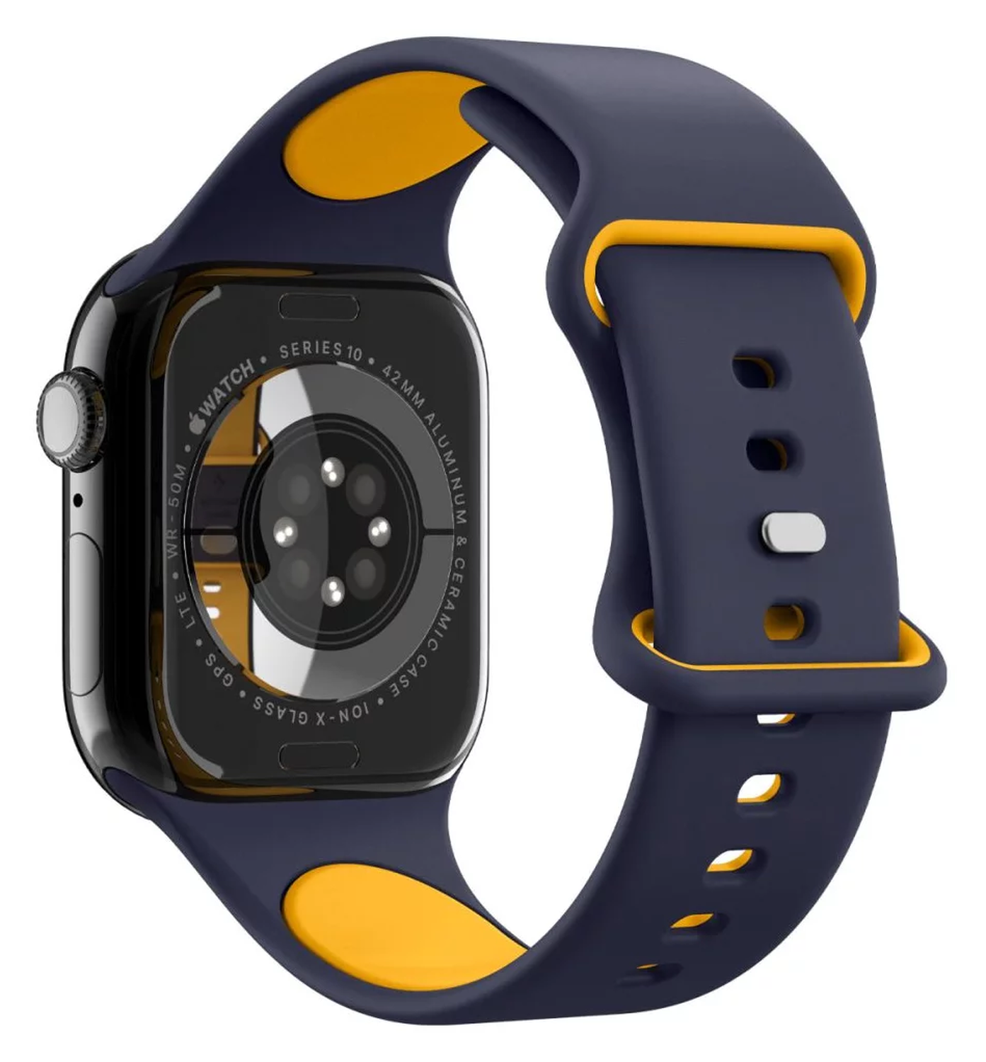 Spigen Nano Pop - Apple Watch 1-10/SE - 42/41/40/38MM Bandje - Blauw Geel afbeelding 11