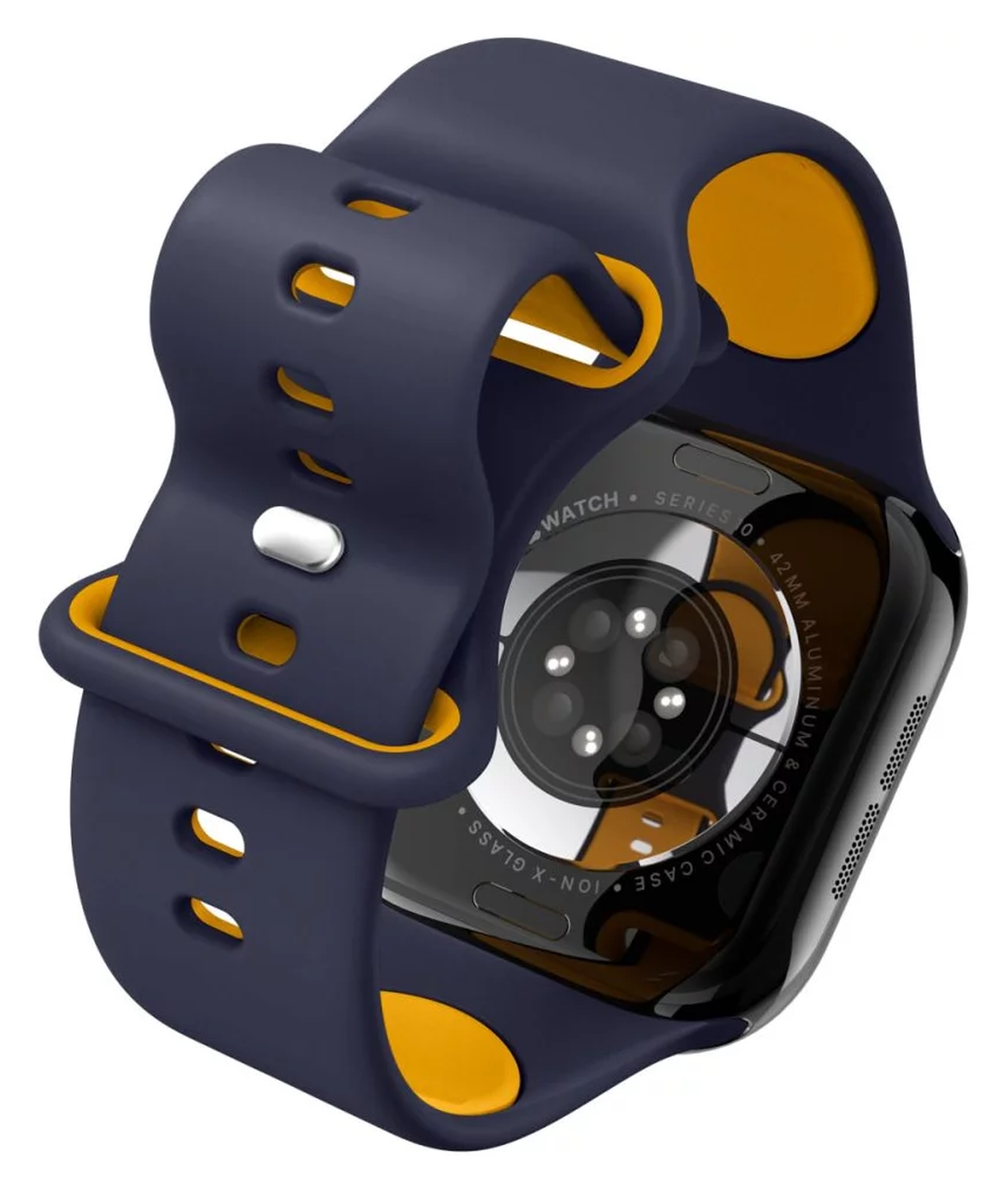 Spigen Nano Pop - Apple Watch 1-10/SE - 42/41/40/38MM Bandje - Blauw Geel afbeelding 7