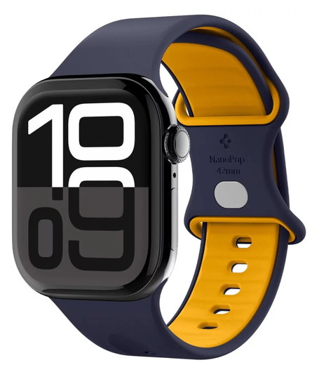 Spigen Nano Pop - Apple Watch 1-10/SE - 42/41/40/38MM Bandje - Blauw Geel afbeelding 1