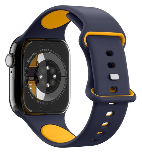Spigen Nano Pop - Apple Watch 1-10/SE - 42/41/40/38MM Bandje - Blauw Geel afbeelding 11