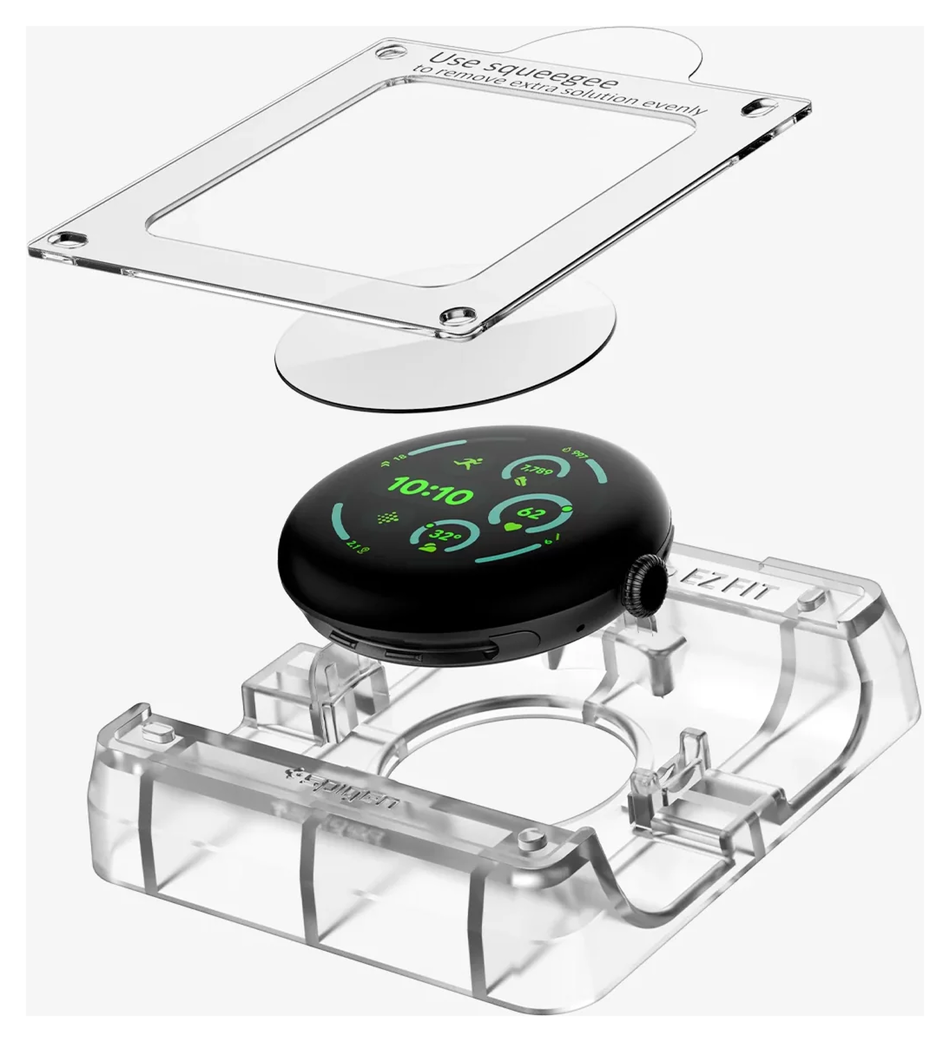 Spigen Eliteshield EZ Fit - Google Pixel Watch 4/3 45MM Screen Protector 2-Pack afbeelding 9