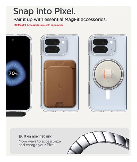 Spigen Ultra Hybrid MagFit Google Pixel 10 Pro Fold Hoesje MagSafe Clear Wit afbeelding 8