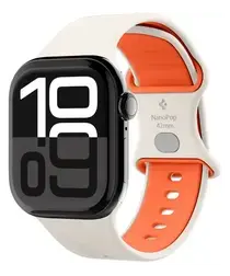 Spigen Nano Pop - Apple Watch 1-10/SE - 42/41/40/38MM Bandje - Oranje Beige afbeelding