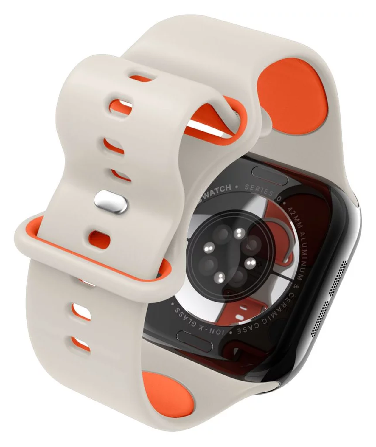 Spigen Nano Pop - Apple Watch 1-10/SE - 42/41/40/38MM Bandje - Oranje Beige afbeelding 12