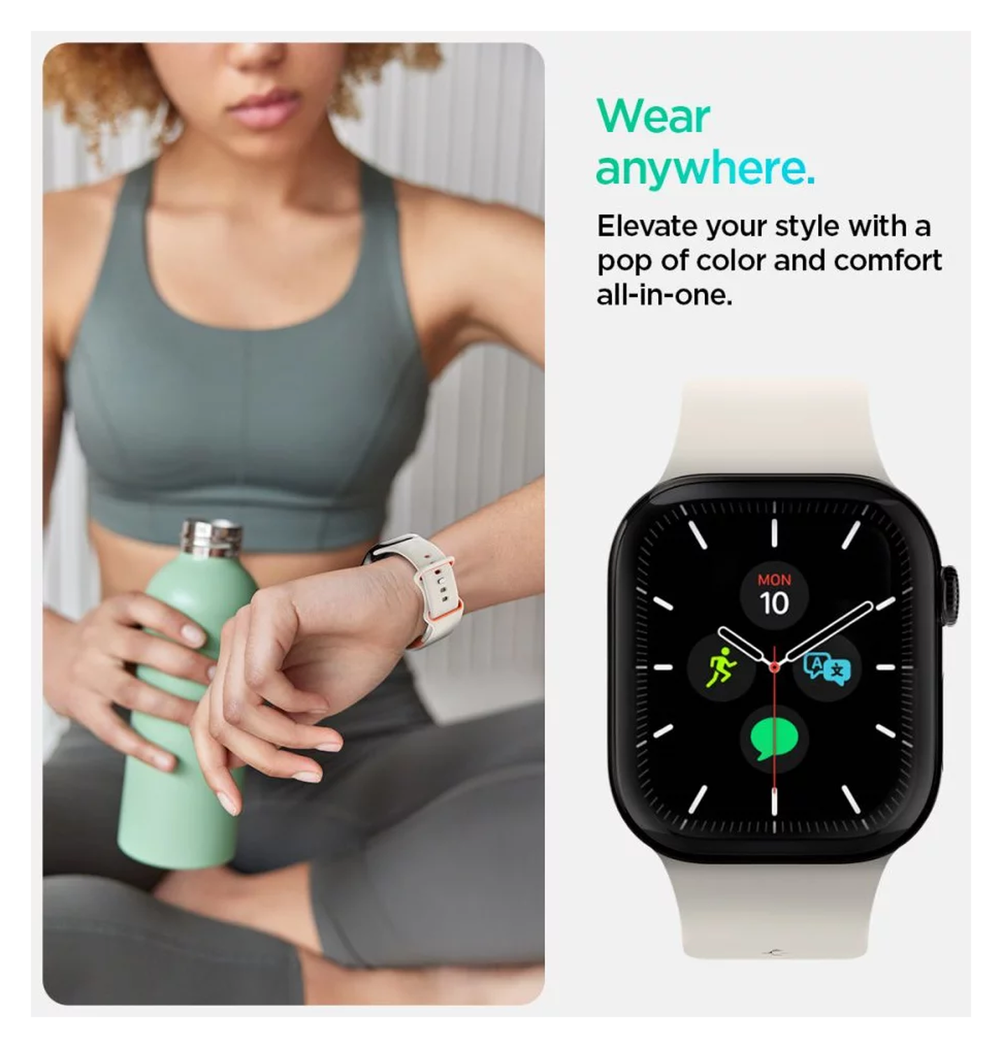 Spigen Nano Pop - Apple Watch 1-10/SE - 42/41/40/38MM Bandje - Oranje Beige afbeelding 4